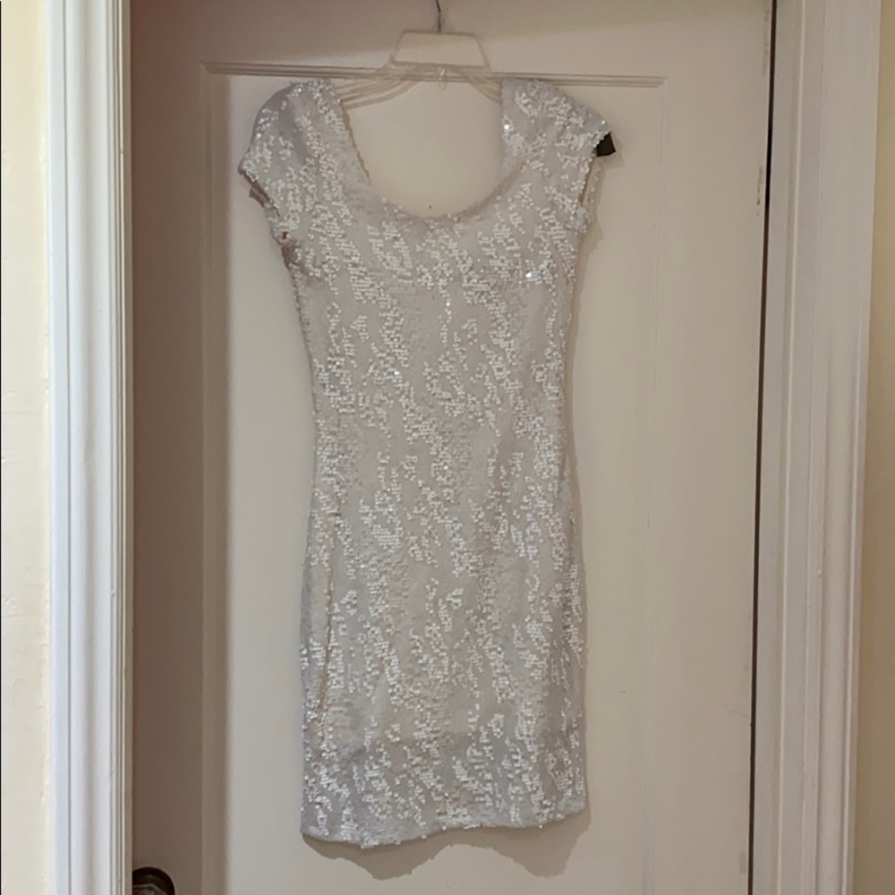 White sequined dress